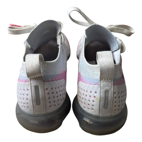 Nike Women's Gray and Pink Flyknit Vapormax Sneakers - Picture 5 of 8